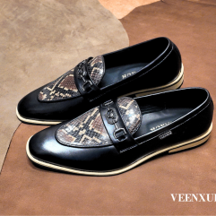 Black Pythonic Hunter Loafer