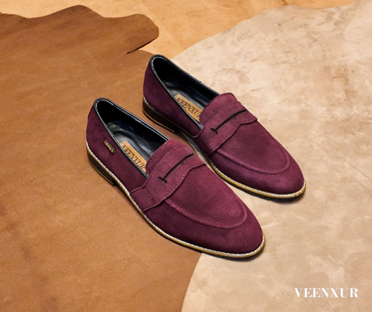 Marron Suede Penny Loafer